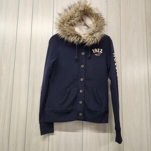 Y2K Hollister Faux Fur Hoodie Size Large